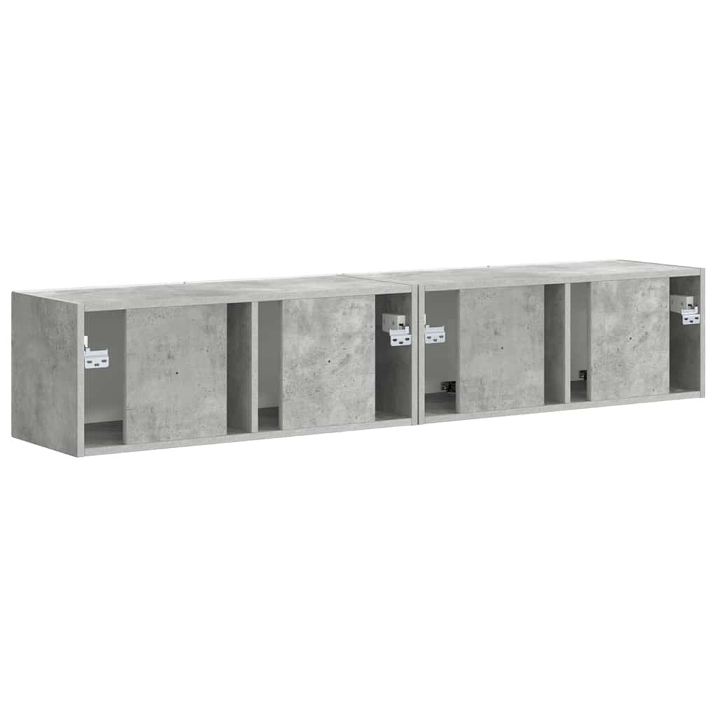 vidaXL Szafka pod telewizor 2 pcs Betonowy 78,5 x 31 x 29,5 cm