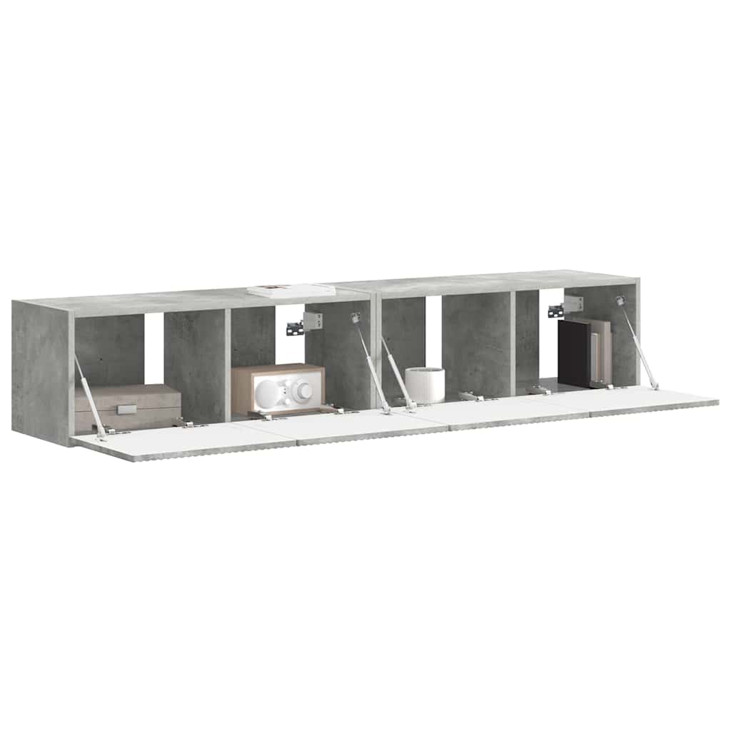 vidaXL Szafka pod telewizor 2 pcs Betonowy 78,5 x 31 x 29,5 cm
