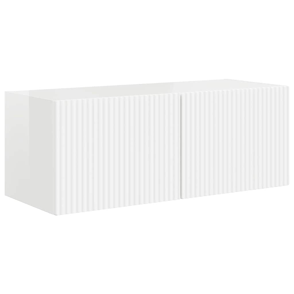 vidaXL Szafka pod telewizor Błyszcząca biel 78,5 x 31 x 29,5 cm