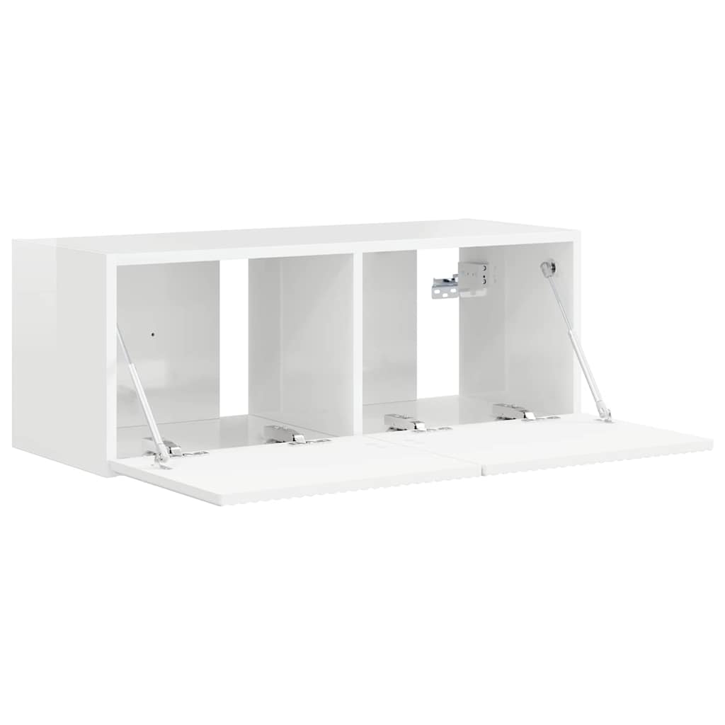 vidaXL Szafka pod telewizor Błyszcząca biel 78,5 x 31 x 29,5 cm