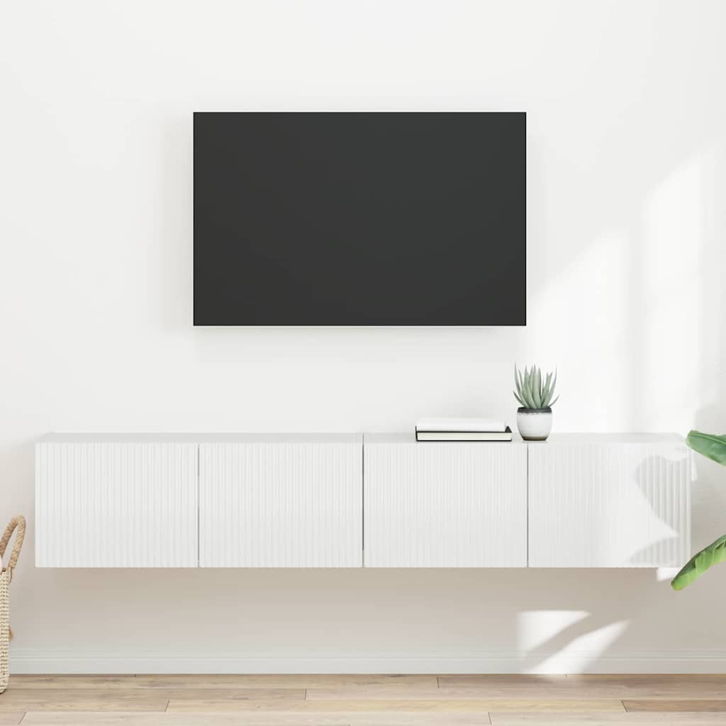 vidaXL Szafka pod telewizor 2 pcs Błyszcząca biel 78,5 x 31 x 29,5 cm