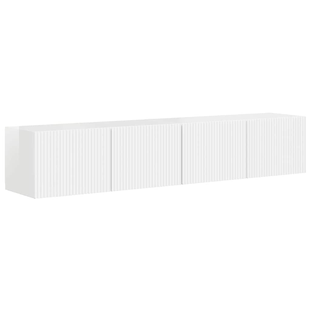 vidaXL Szafka pod telewizor 2 pcs Błyszcząca biel 78,5 x 31 x 29,5 cm
