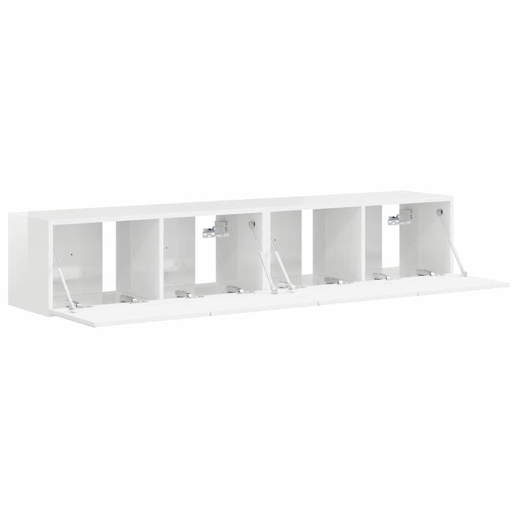 vidaXL Szafka pod telewizor 2 pcs Błyszcząca biel 78,5 x 31 x 29,5 cm
