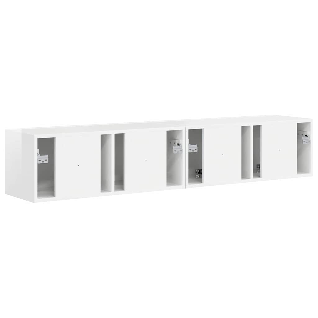 vidaXL Szafka pod telewizor 2 pcs Błyszcząca biel 78,5 x 31 x 29,5 cm