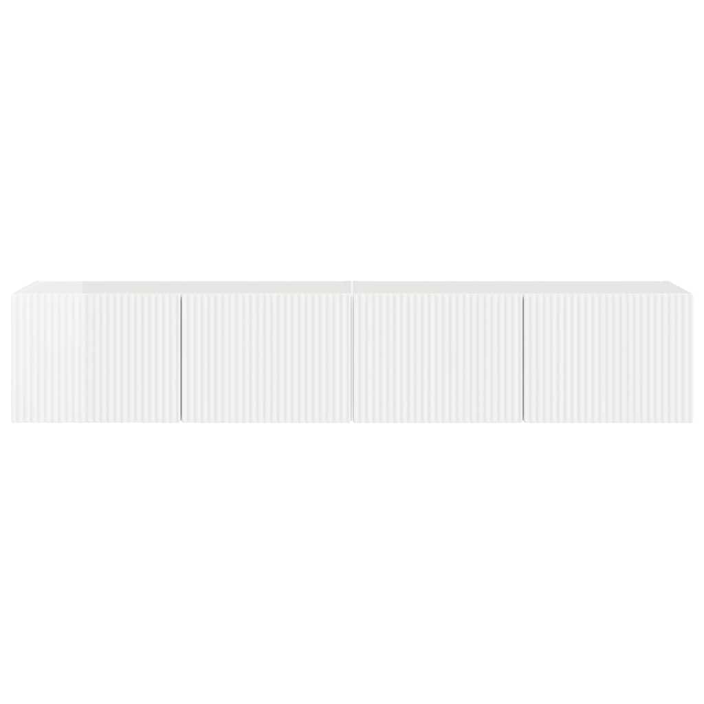 vidaXL Szafka pod telewizor 2 pcs Błyszcząca biel 78,5 x 31 x 29,5 cm