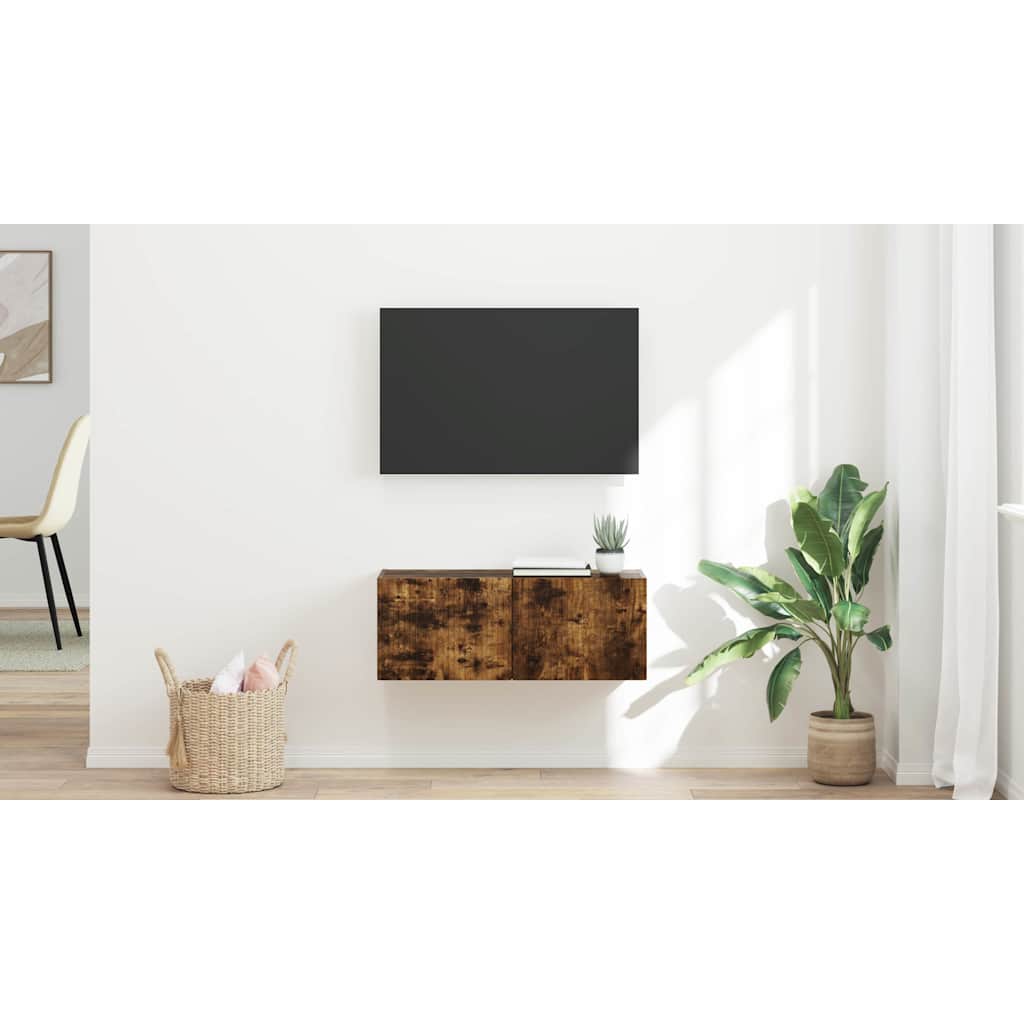 vidaXL Szafka pod telewizor 78,5 x 31 x 29,5 cm Dąb wędzony