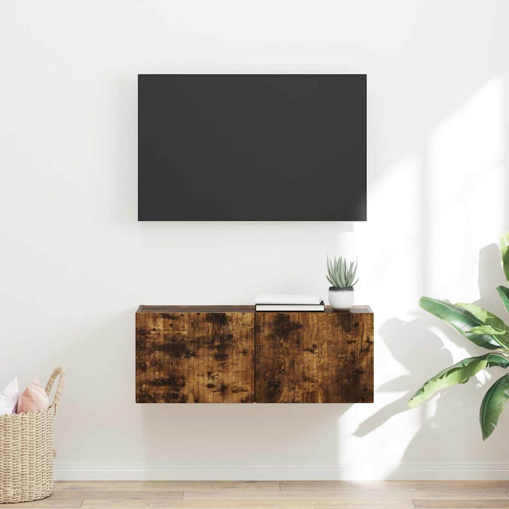 vidaXL Szafka pod telewizor Dąb wędzony 78,5 x 31 x 29,5 cm
