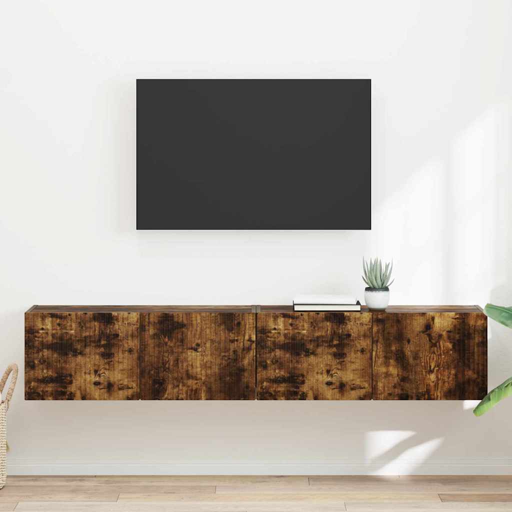 vidaXL Szafka pod telewizor 2 pcs Dąb wędzony 78,5 x 31 x 29,5 cm
