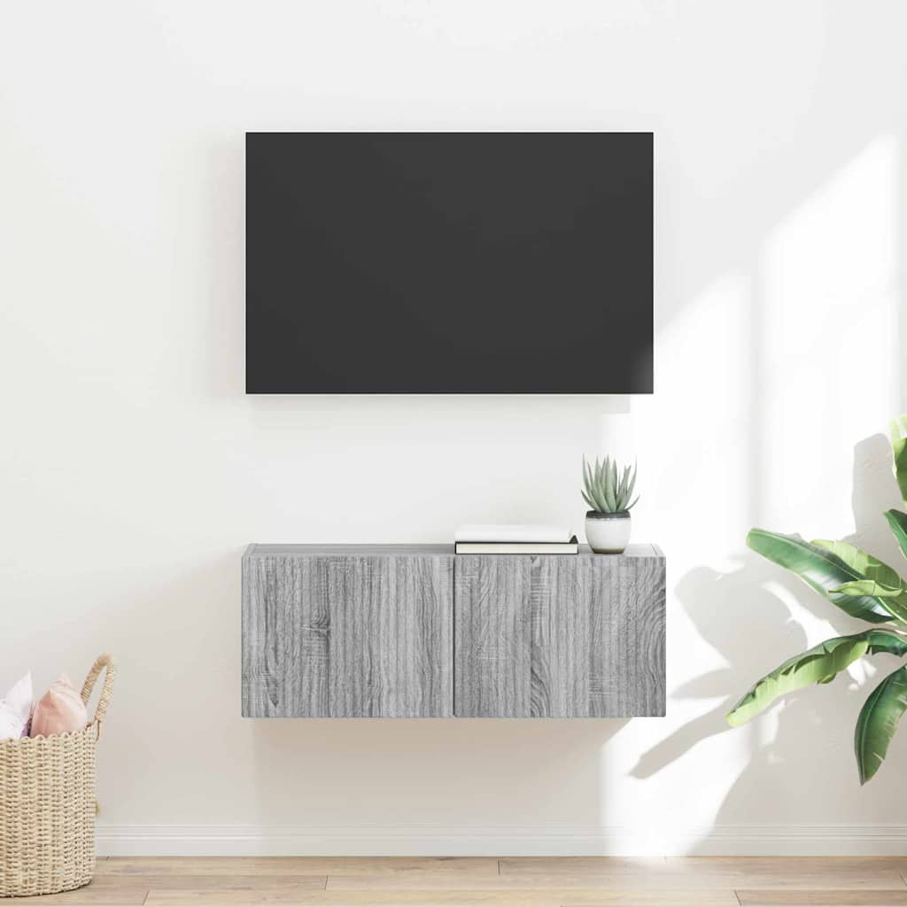 vidaXL Szafka pod telewizor Szary Sonoma 78,5 x 31 x 29,5 cm