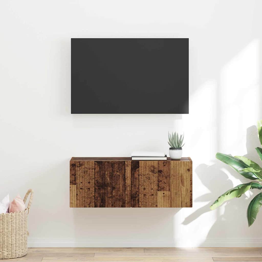 vidaXL Szafka pod telewizor Stare drewno 78,5 x 31 x 29,5 cm