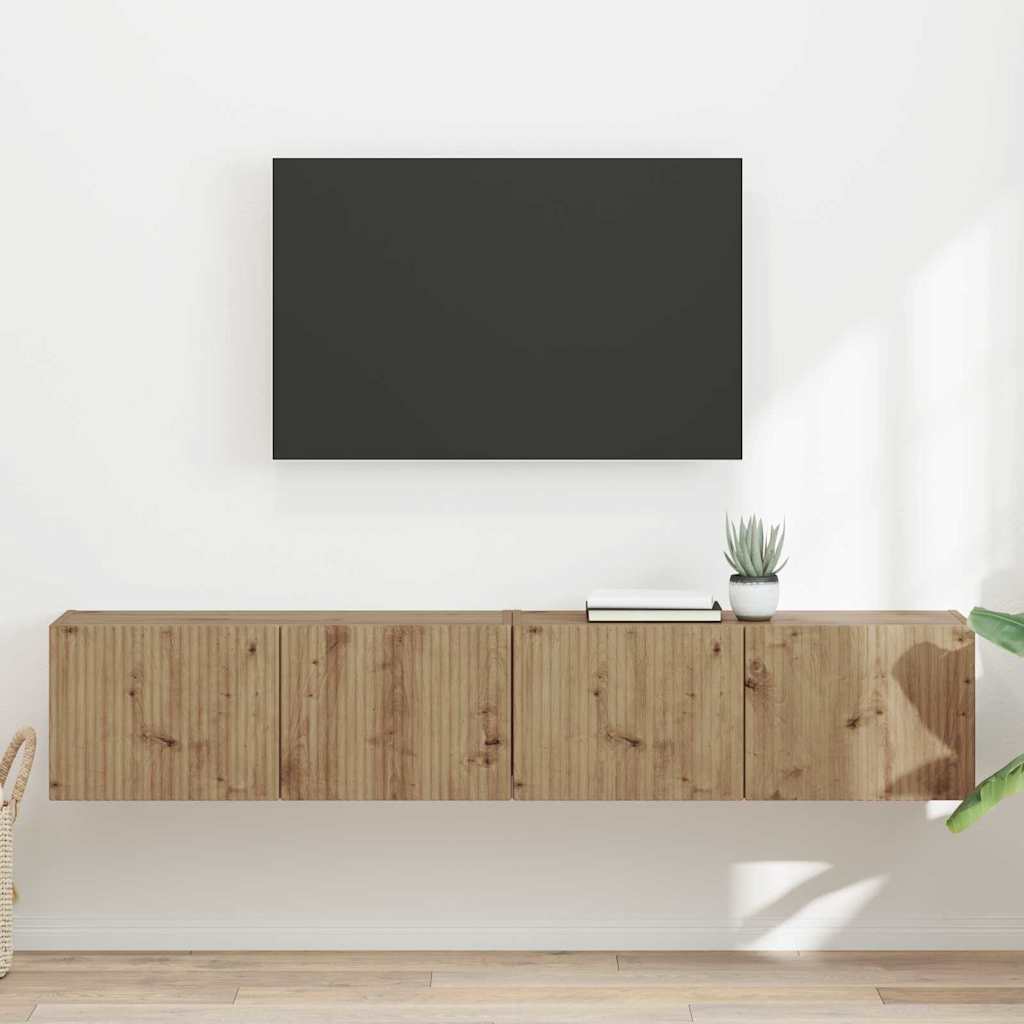 vidaXL Szafka pod telewizor 2 pcs Dąb rzemieślniczy