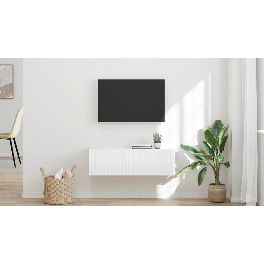 vidaXL Szafka pod telewizor 98 x 31 x 29,5 cm Błyszcząca biel