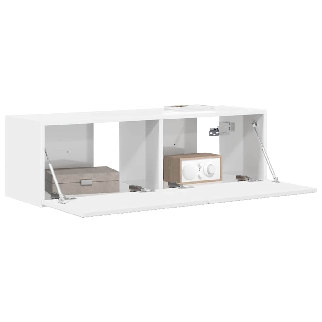 vidaXL Szafka pod telewizor Błyszcząca biel 98 x 31 x 29,5 cm