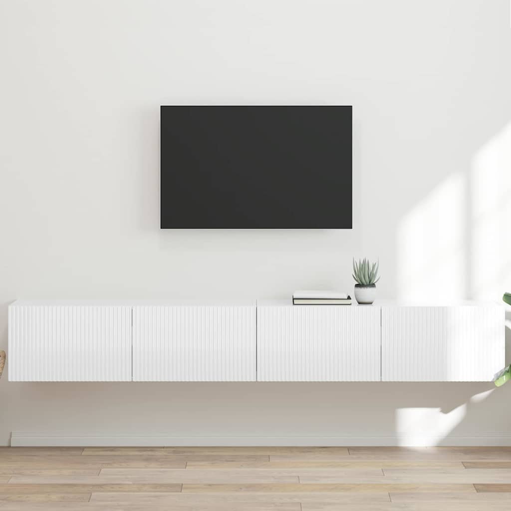vidaXL Szafka pod telewizor 2 pcs Błyszcząca biel 98 x 31 x 29,5 cm