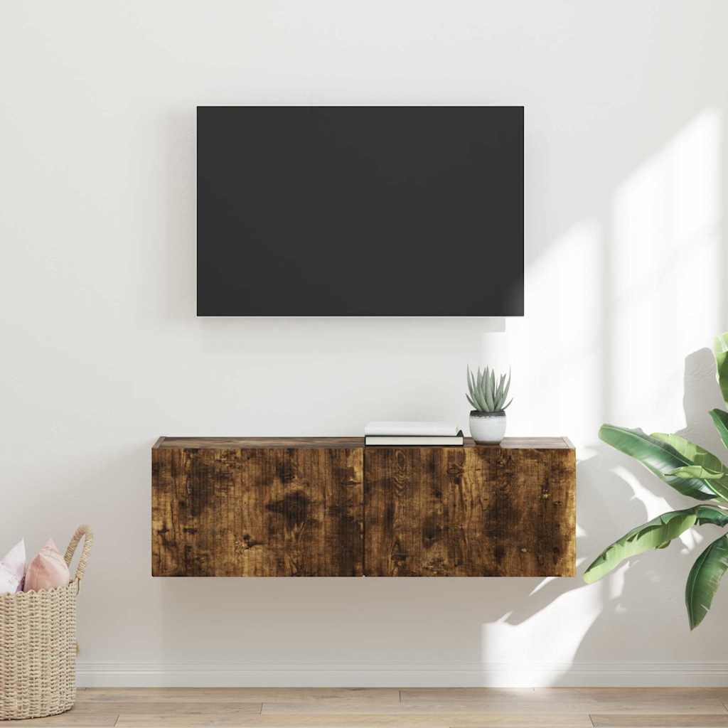 vidaXL Szafka pod telewizor Dąb wędzony 98 x 31 x 29,5 cm