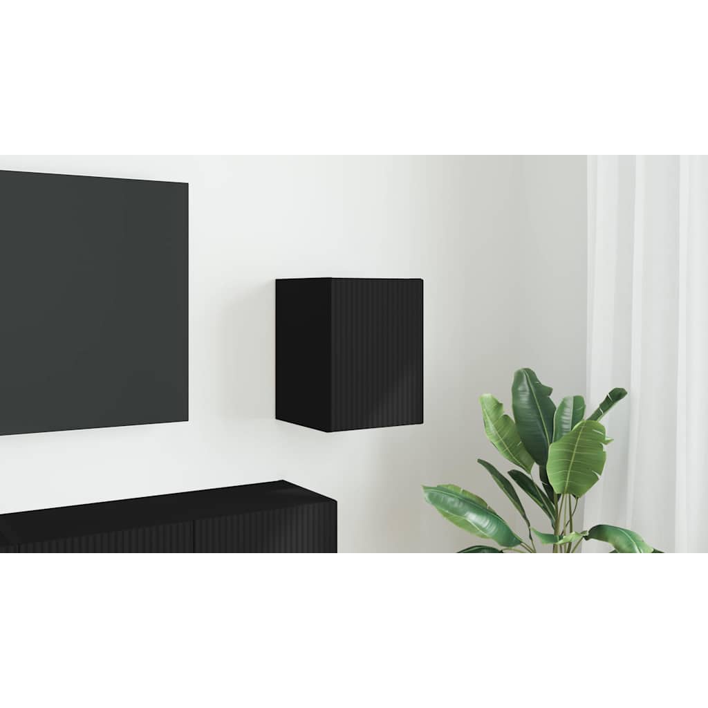vidaXL Szafka pod telewizor 30 x 31 x 40 cm Czarny Drewno inżynieryjne