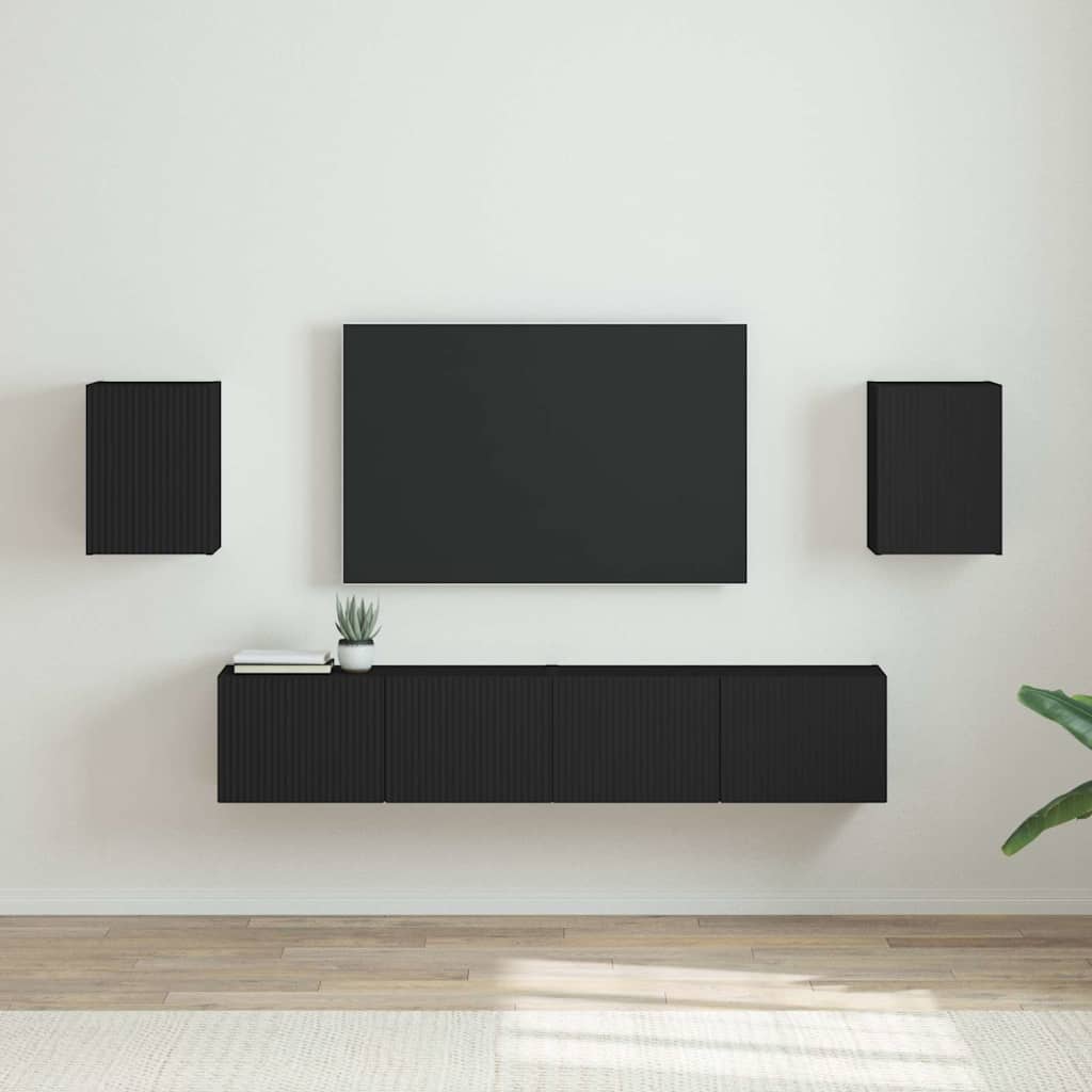 vidaXL Szafka pod telewizor 2 pcs Czarny 30 x 31 x 40 cm
