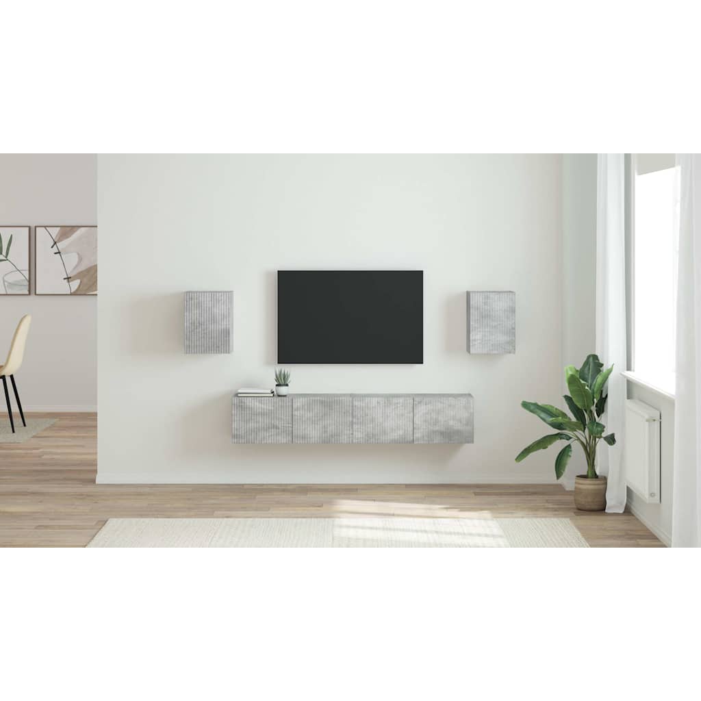 vidaXL Szafka pod telewizor 2 szt. Betonowy Drewno inżynieryjne