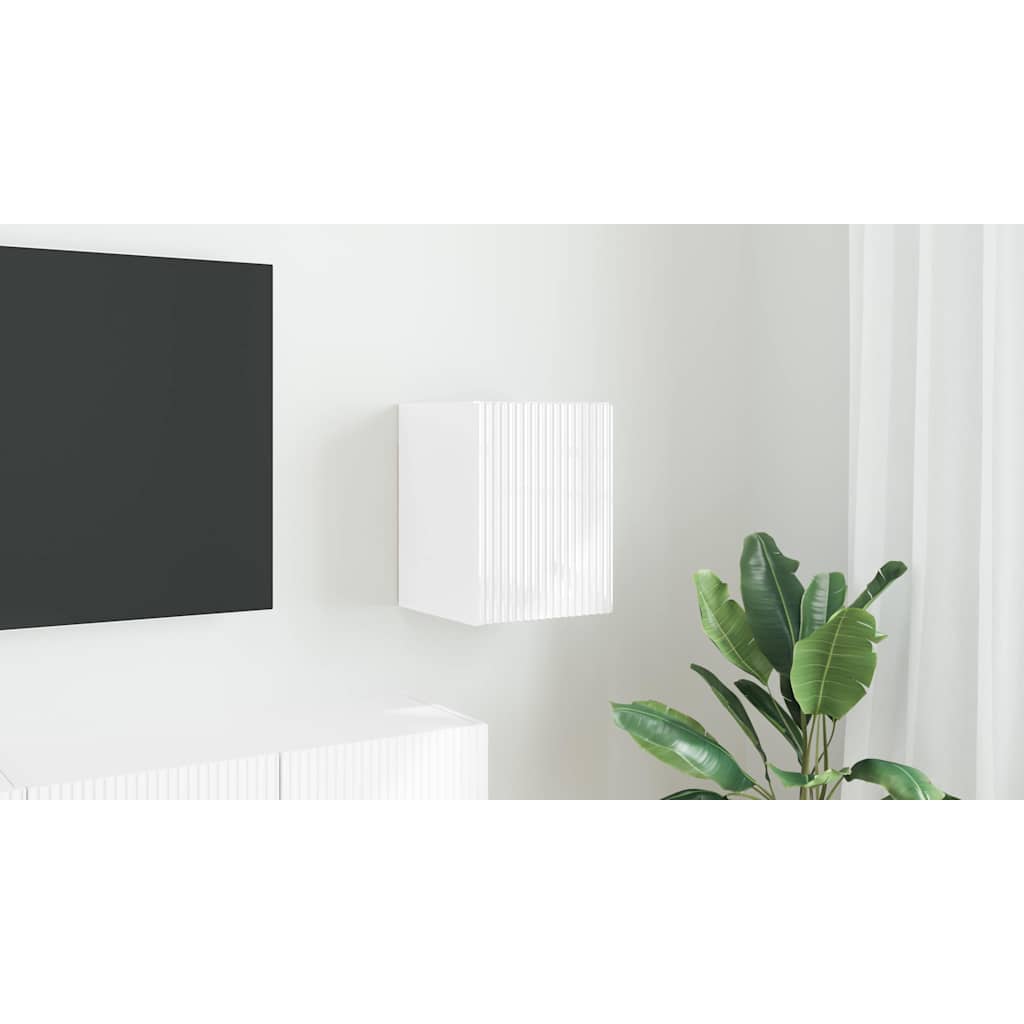 vidaXL Szafka pod telewizor 30 x 31 x 40 cm Błyszcząca biel