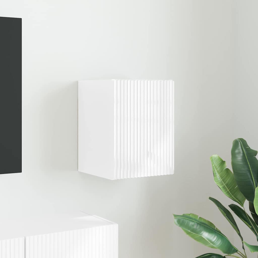 vidaXL Szafka pod telewizor Błyszcząca biel 30 x 31 x 40 cm