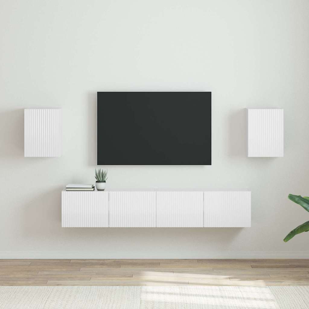 vidaXL Szafka pod telewizor 2 pcs Błyszcząca biel 30 x 31 x 40 cm