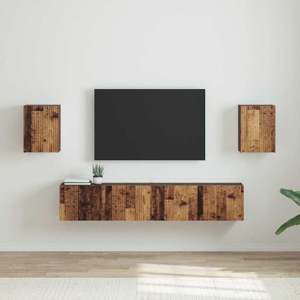 vidaXL Szafka pod telewizor 2 pcs Stare drewno 30 x 31 x 40 cm