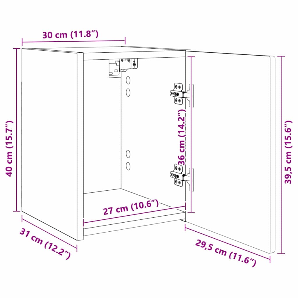 vidaXL Szafka pod telewizor Dąb rzemieślniczy 30 x 31 x 40 cm