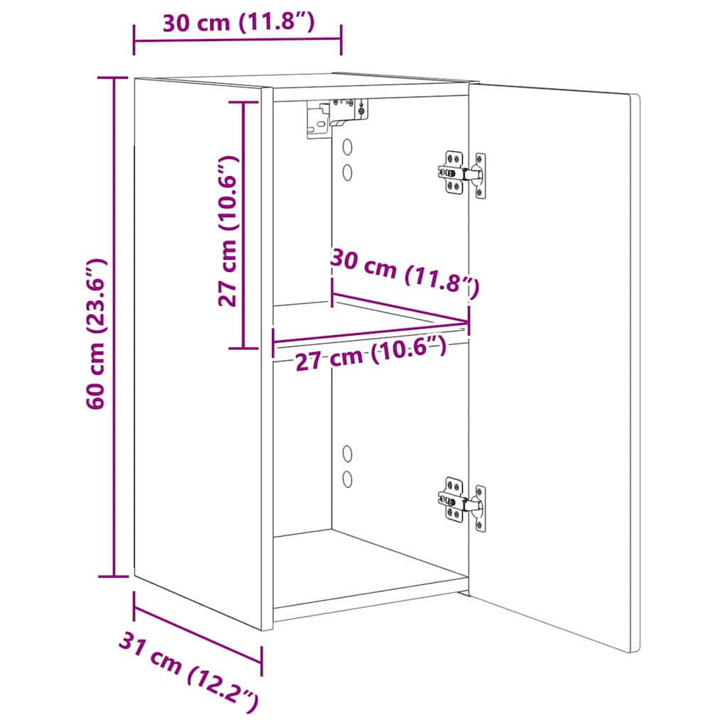 vidaXL Szafka pod telewizor 30 x 31 x 60 cm Biały Drewno inżynieryjne