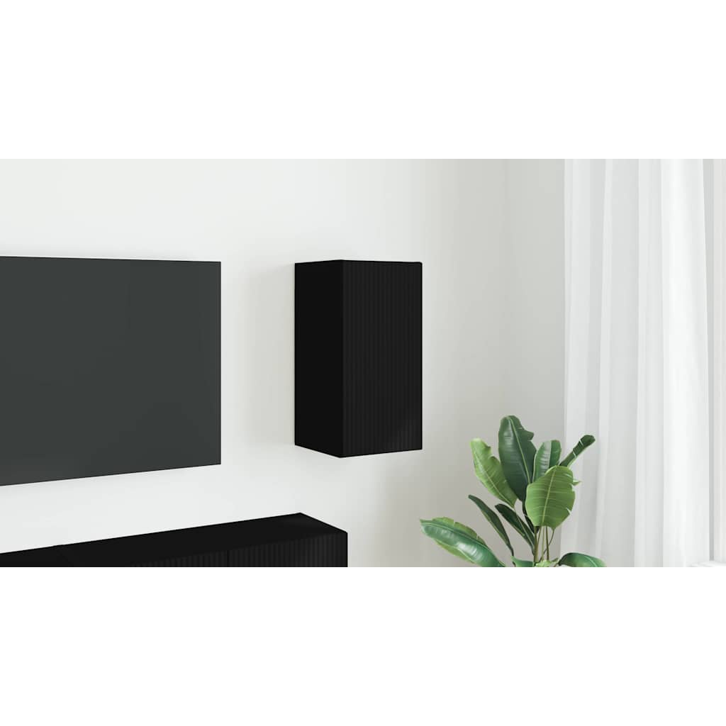 vidaXL Szafka pod telewizor 30 x 31 x 60 cm Czarny Drewno inżynieryjne