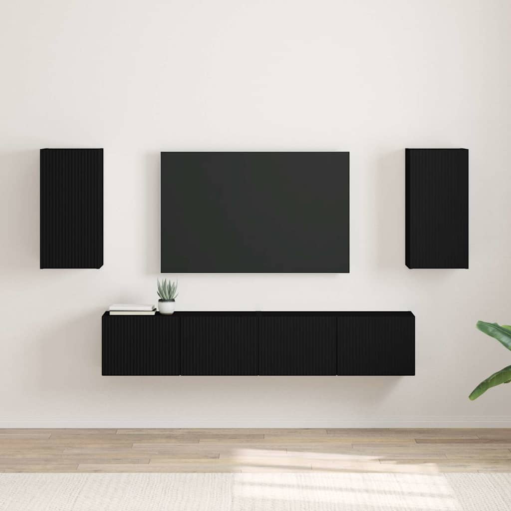 vidaXL Szafka pod telewizor 2 pcs Czarny 30 x 31 x 60 cm