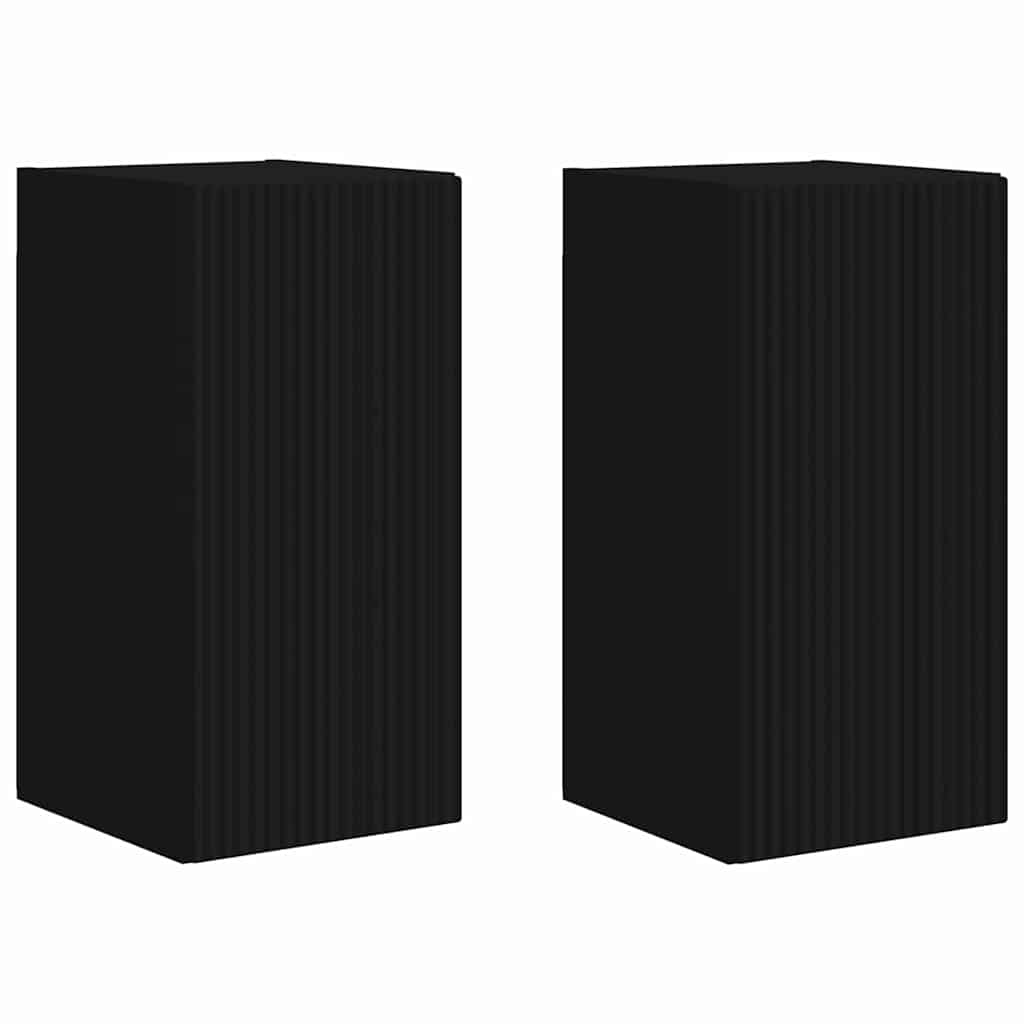 vidaXL Szafka pod telewizor 2 pcs Czarny 30 x 31 x 60 cm