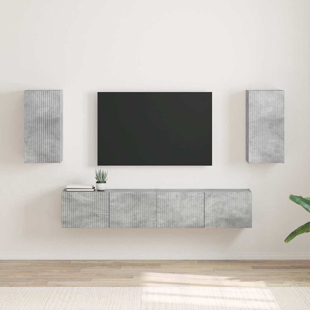 vidaXL Szafka pod telewizor 2 pcs Betonowy 30 x 31 x 60 cm