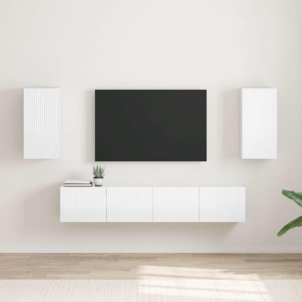 vidaXL Szafka pod telewizor 2 pcs Błyszcząca biel 30 x 31 x 60 cm