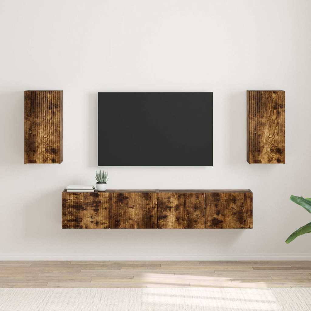 vidaXL Szafka pod telewizor 2 pcs Dąb wędzony 30 x 31 x 60 cm