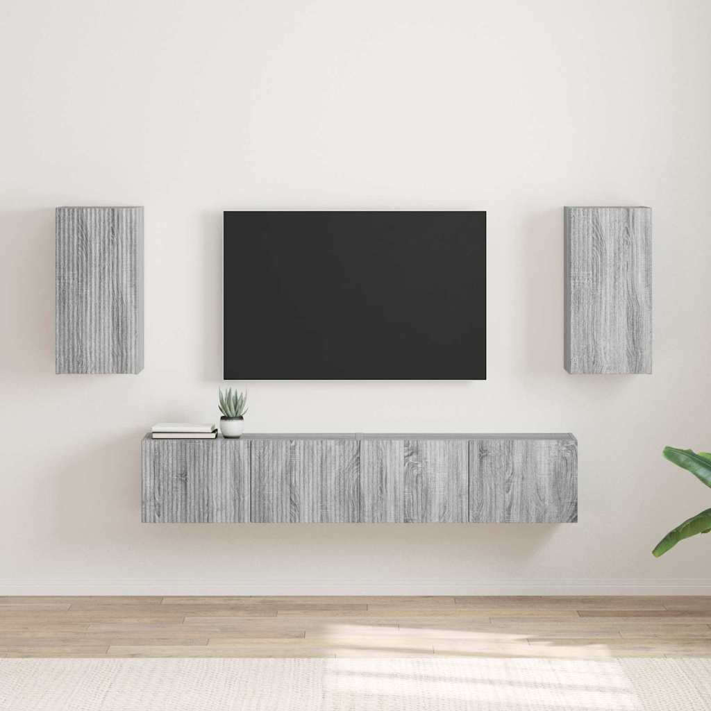 vidaXL Szafka pod telewizor 2 pcs Szary Sonoma 30 x 31 x 60 cm