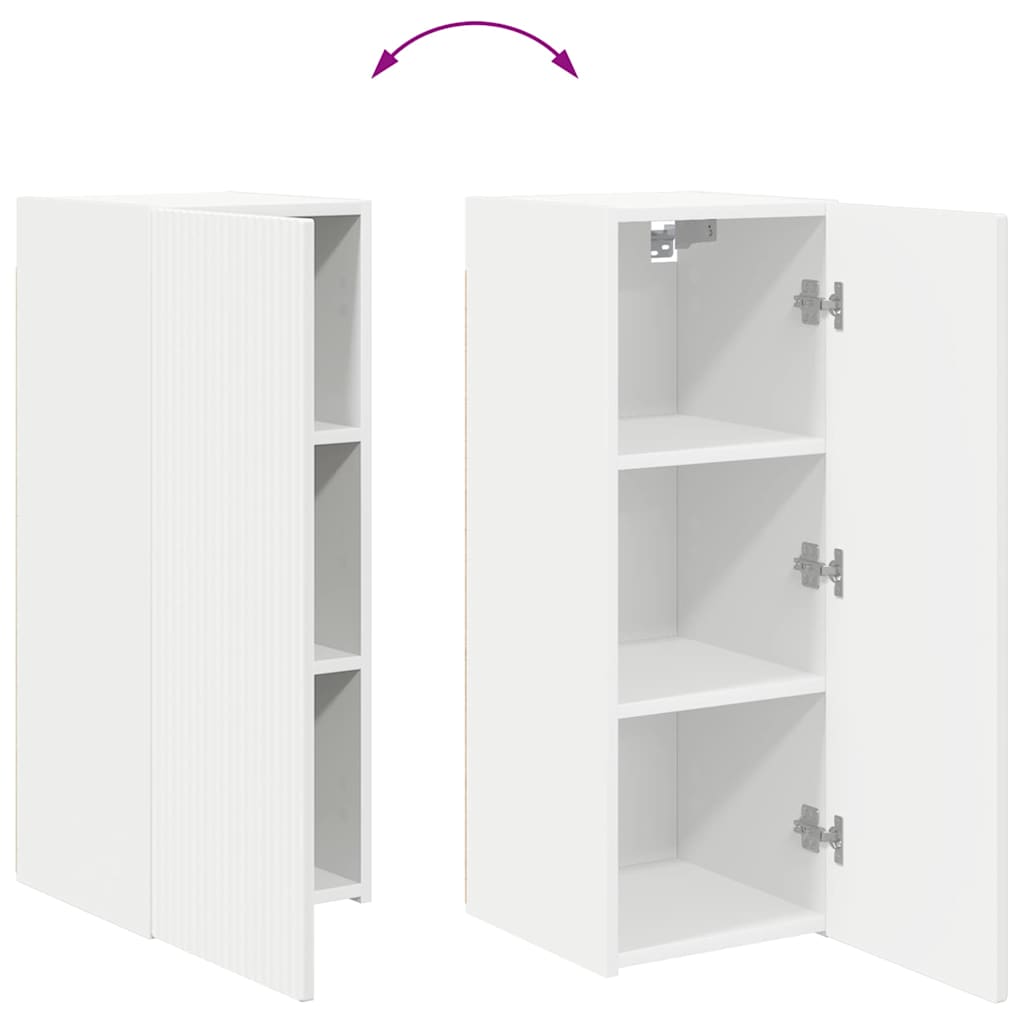 vidaXL Szafka pod telewizor Montowane na ścianie Biały 30 x 31 x 80 cm