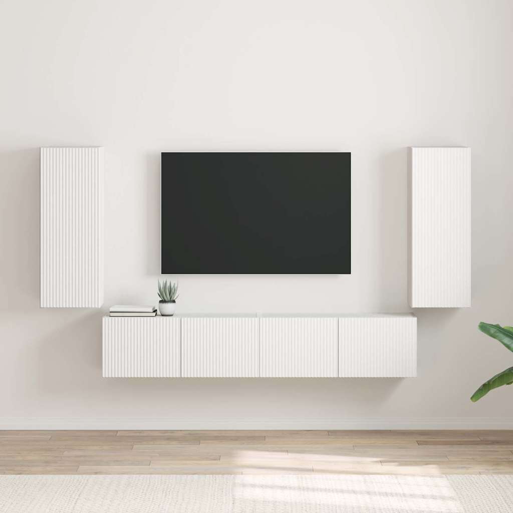 vidaXL Szafka pod telewizor 2 pcs Biały 30 x 31 x 80 cm