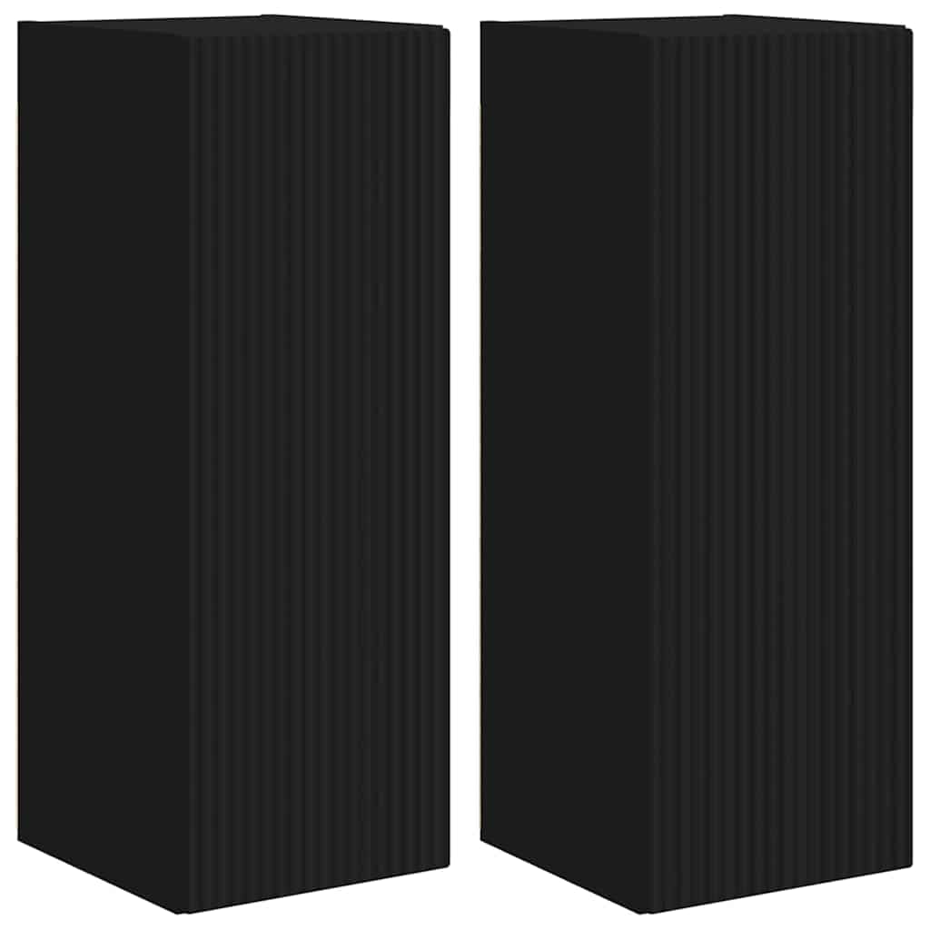 vidaXL Szafka pod telewizor 2 pcs Czarny 30 x 31 x 80 cm