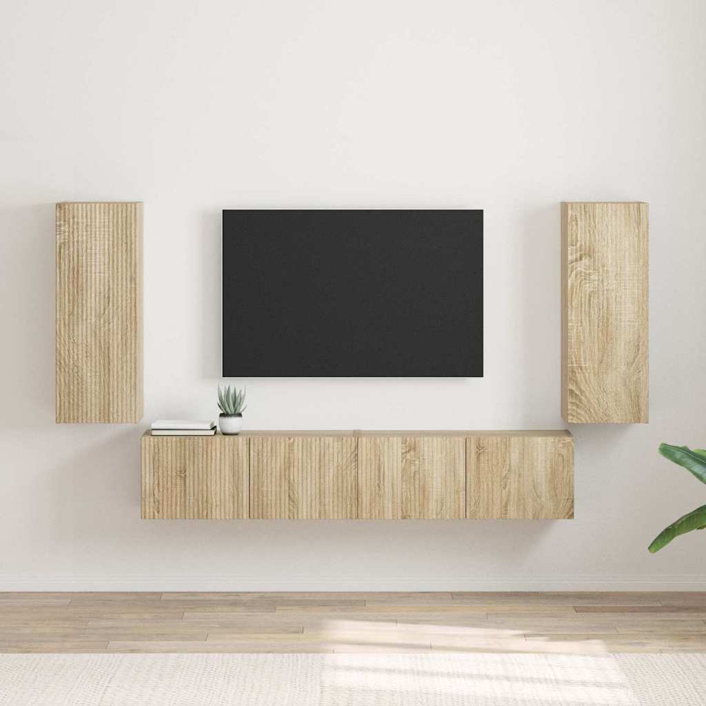 vidaXL Szafka pod telewizor 2 pcs Sonoma 30 x 31 x 80 cm