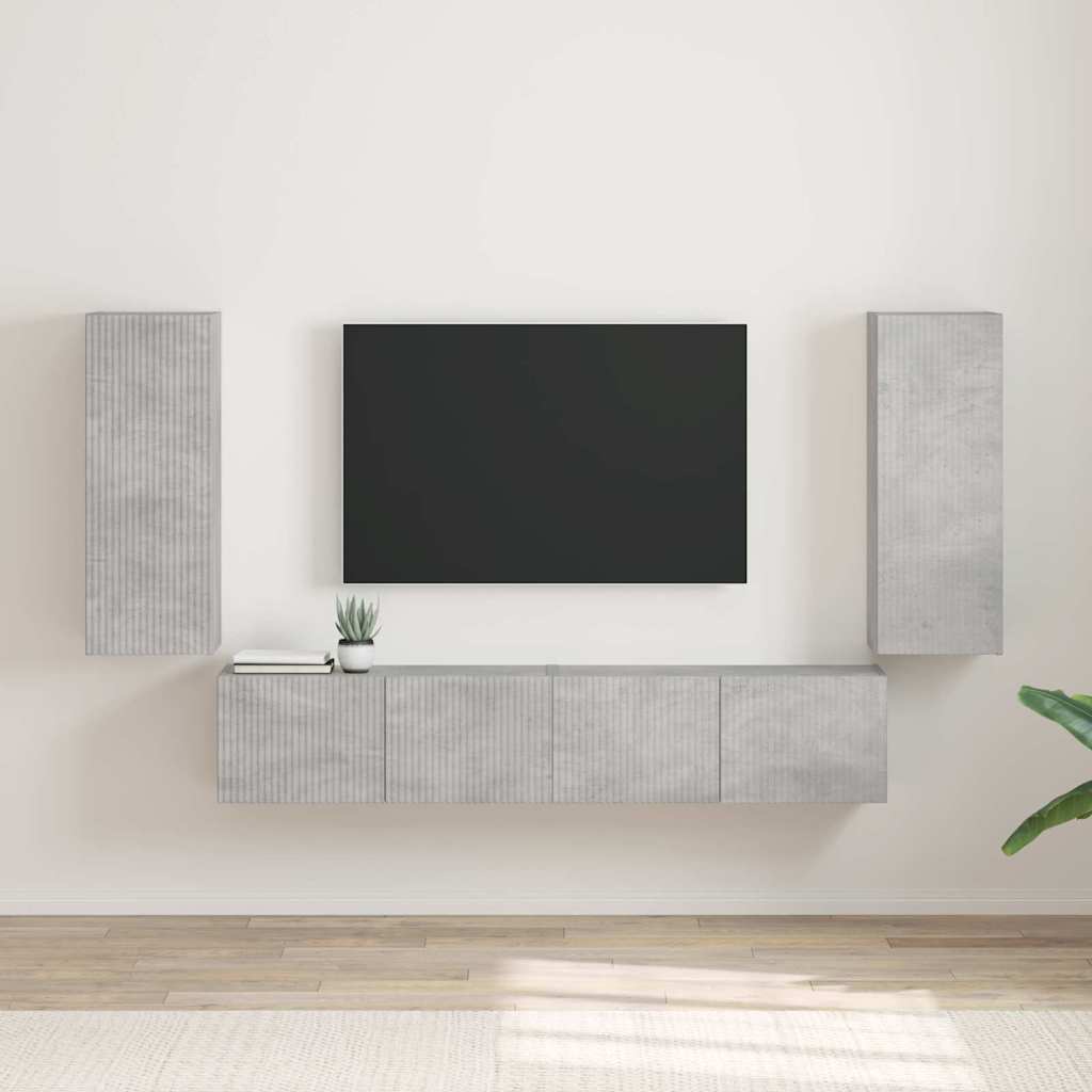 vidaXL Szafka pod telewizor 2 pcs Betonowy 30 x 31 x 80 cm