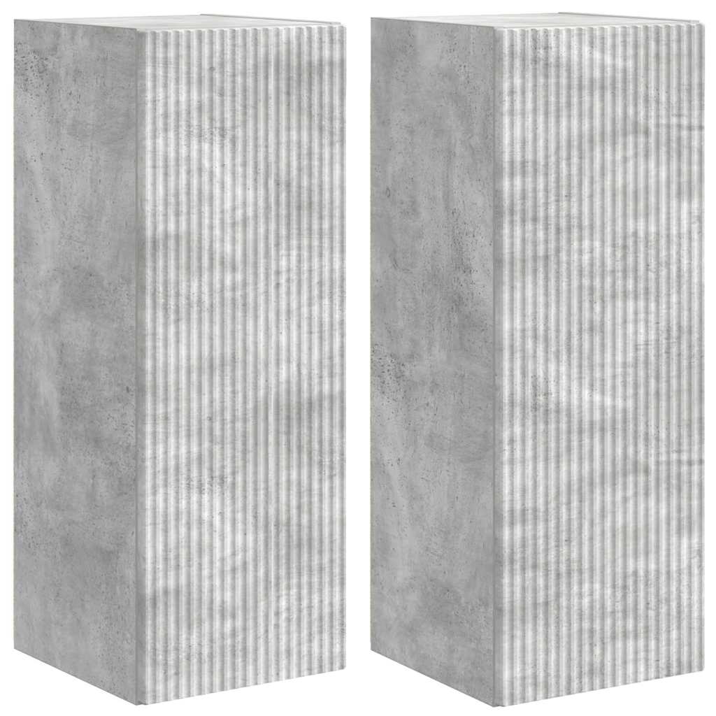 vidaXL Szafka pod telewizor 2 pcs Betonowy 30 x 31 x 80 cm