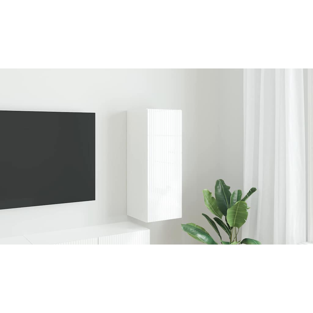 vidaXL Szafka pod telewizor 30 x 31 x 80 cm Błyszcząca biel