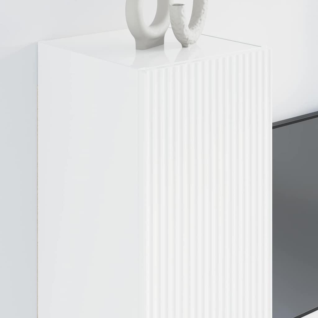 vidaXL Szafka pod telewizor Błyszcząca biel 30 x 31 x 80 cm