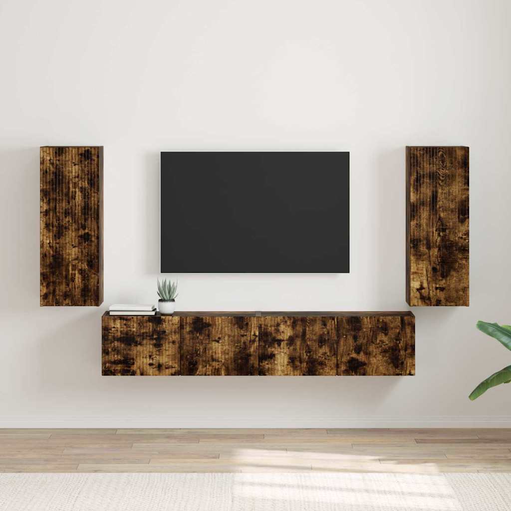 vidaXL Szafka pod telewizor 2 pcs Dąb wędzony 30 x 31 x 80 cm