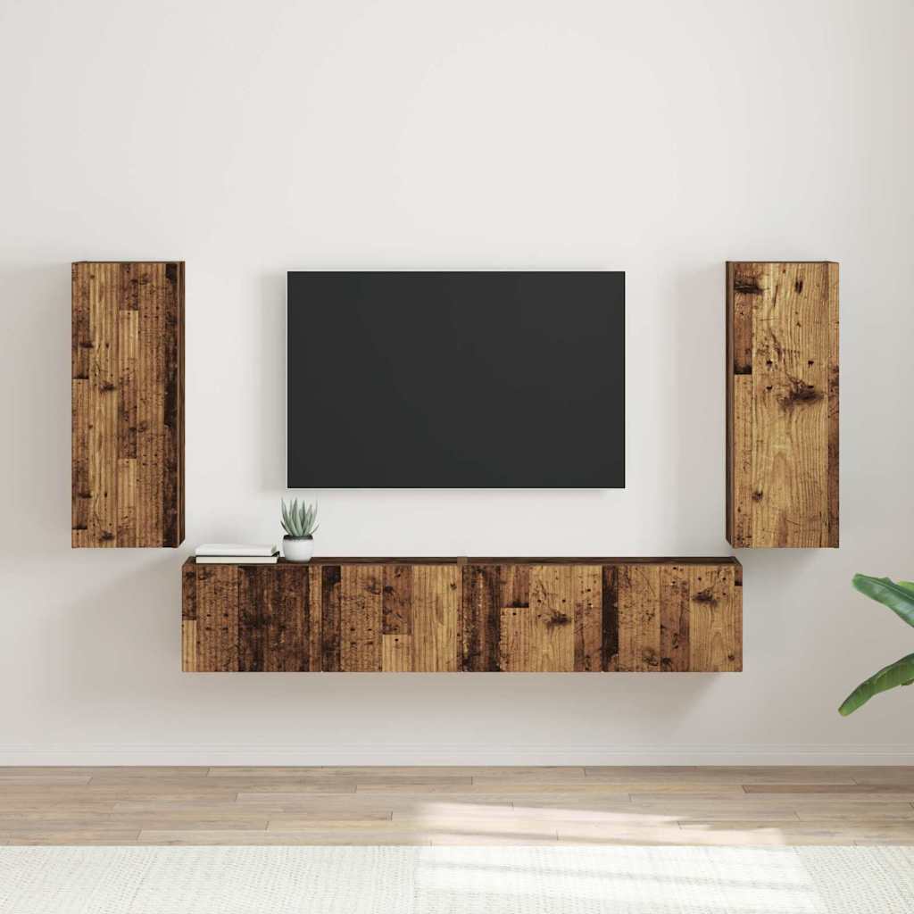 vidaXL Szafka pod telewizor 2 pcs Stare drewno 30 x 31 x 80 cm