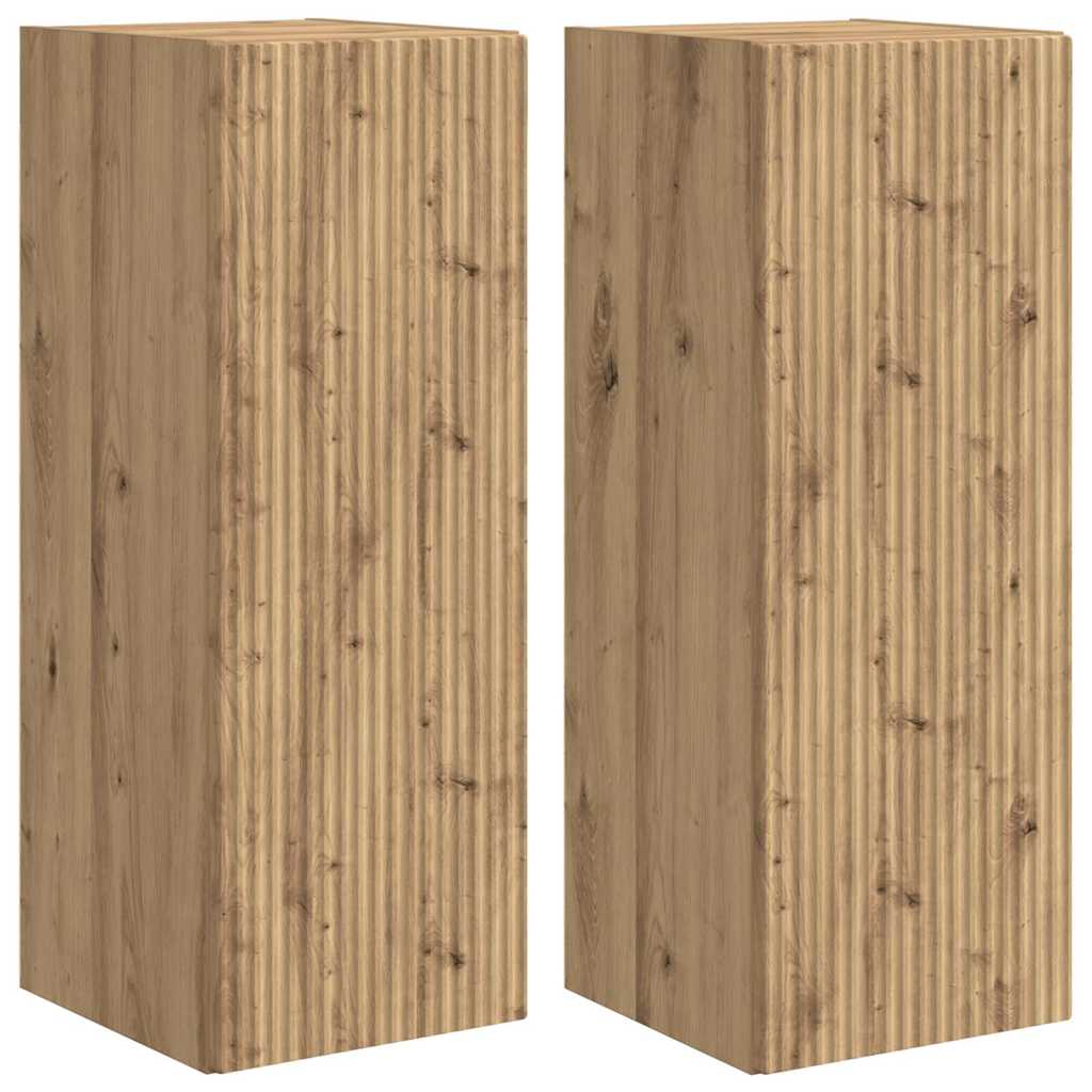 vidaXL Szafka pod telewizor 2 pcs Dąb rzemieślniczy 30 x 31 x 80 cm