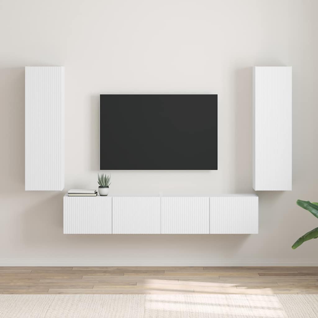 vidaXL Szafka pod telewizor 2 pcs Biały 30 x 31 x 100 cm