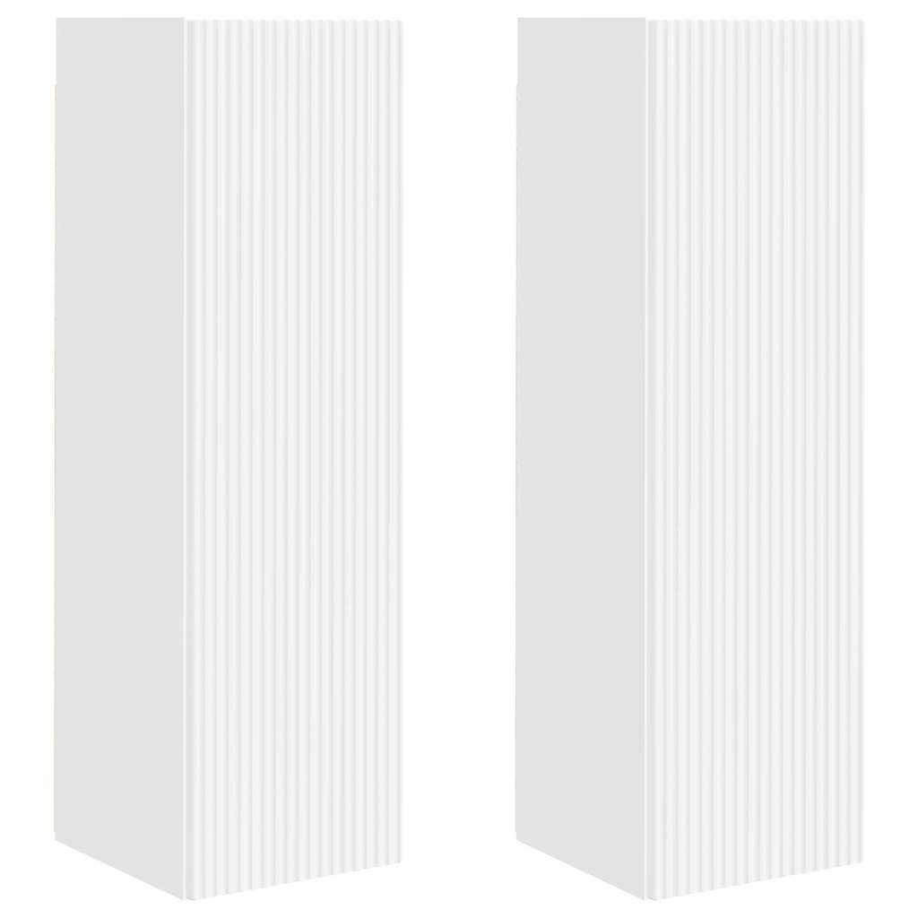 vidaXL Szafka pod telewizor 2 pcs Biały 30 x 31 x 100 cm