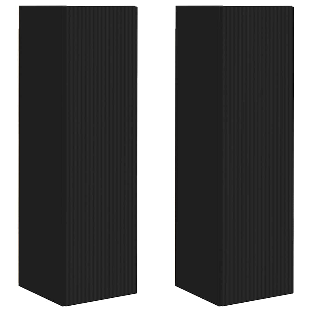 vidaXL Szafka pod telewizor 2 pcs Czarny 30 x 31 x 100 cm