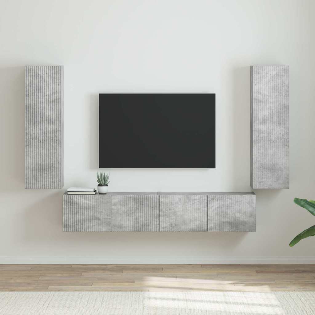 vidaXL Szafka pod telewizor 2 pcs Betonowy 30 x 31 x 100 cm